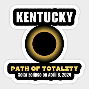 Kentucky Path Of Totality Solar Eclipse On April 8 2024 Sticker